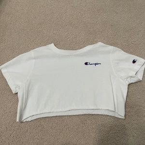Champion Cropped White Tshirt